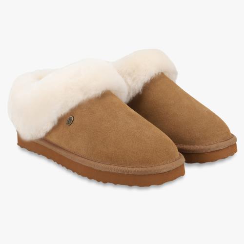 Ladies Holly Full Back Sheepskin Slipper Chestnut Extra Image 1